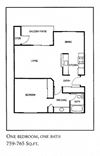 1 Bed 1 Bath Floor Plan 1 Bedroom Floor Plan
